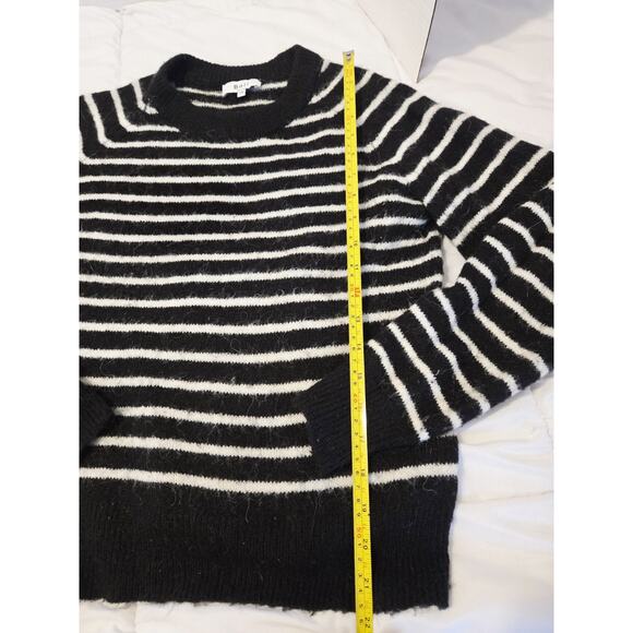 BOII Alpaca Wool Blend S M Sweater Stripes Black White Knit Preppy Fairy - Picture 5 of 6